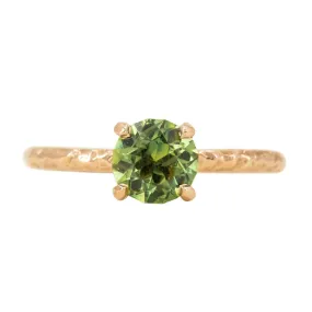 1.36ct Round Australian Green Sapphire Evergreen Solitaire Ring in 14k Rose Gold