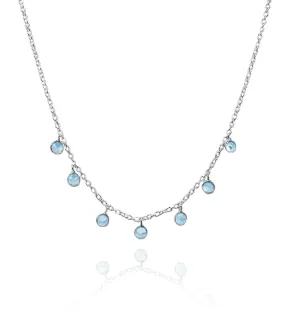 7 Stone Kathak Necklace Blue Topaz