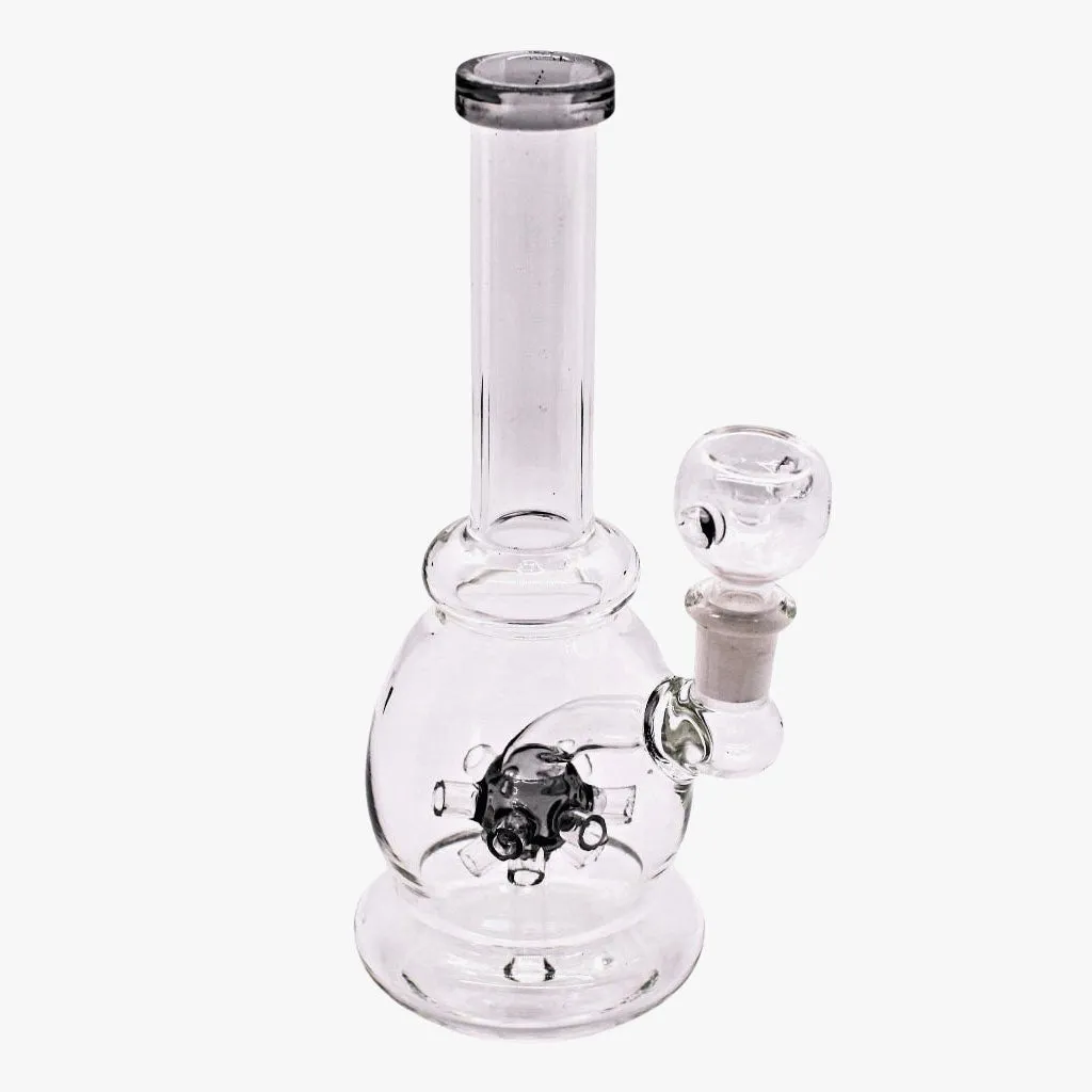 8" Straight Tube Star Perc Bubble Bong