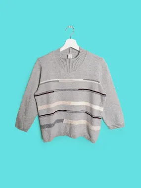 90's Retro Pattern Crop Sweater