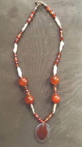 Agate and carnelian necklace