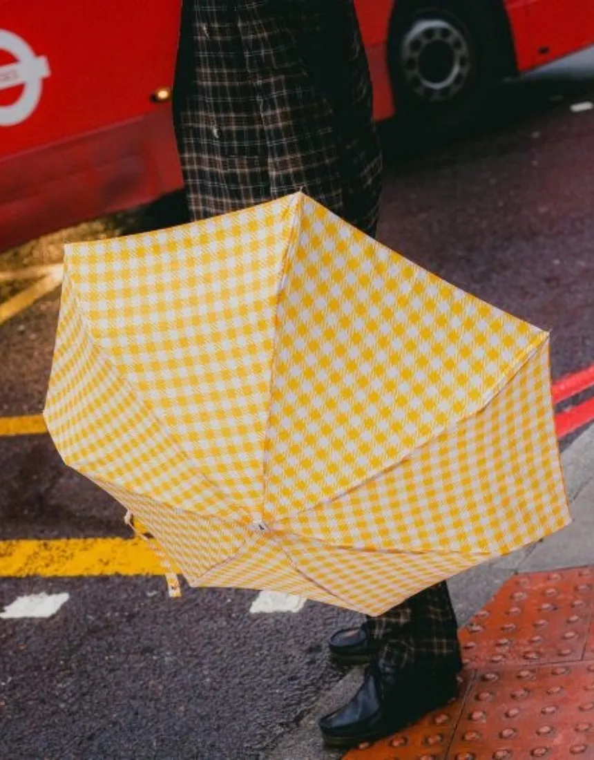 Anatole - Micro Umbrella - Yellow Gingham