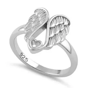 Angel Wings with Heart Ring