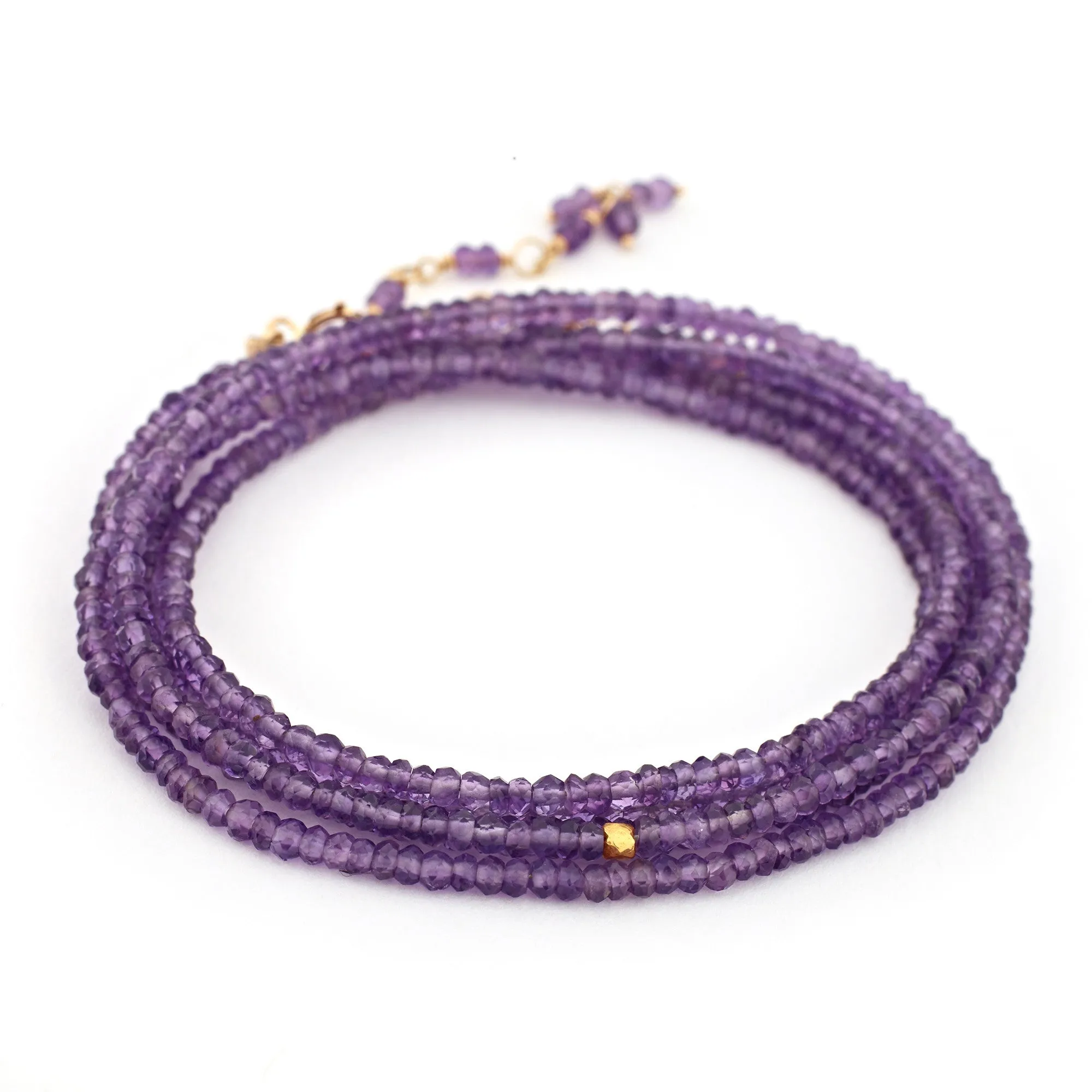 Anne Sportun Amethyst Beaded Wrap Bracelet & Necklace 34 B098G-AME