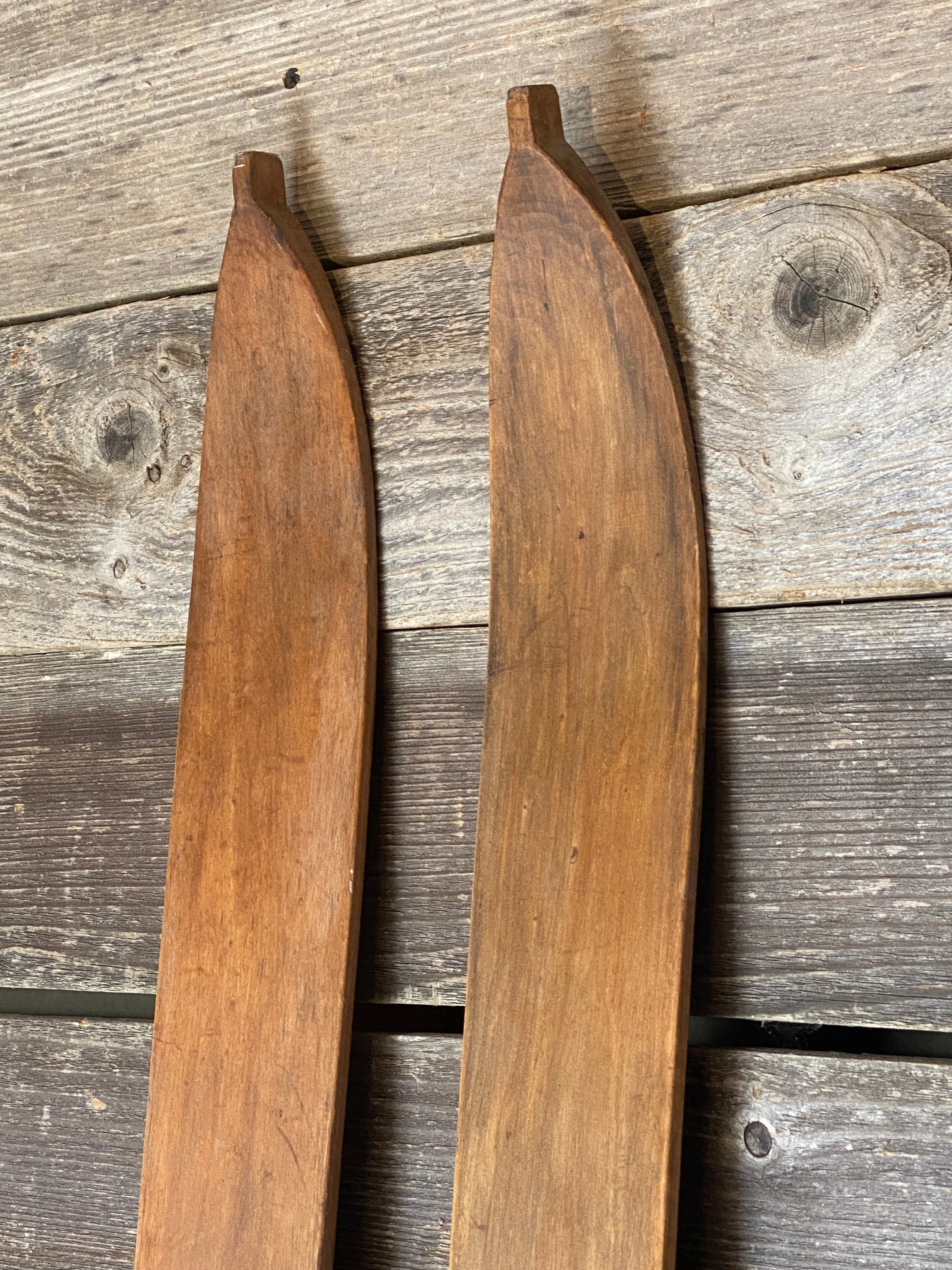 Antique Wooden Maple Skis - c. 1935-40