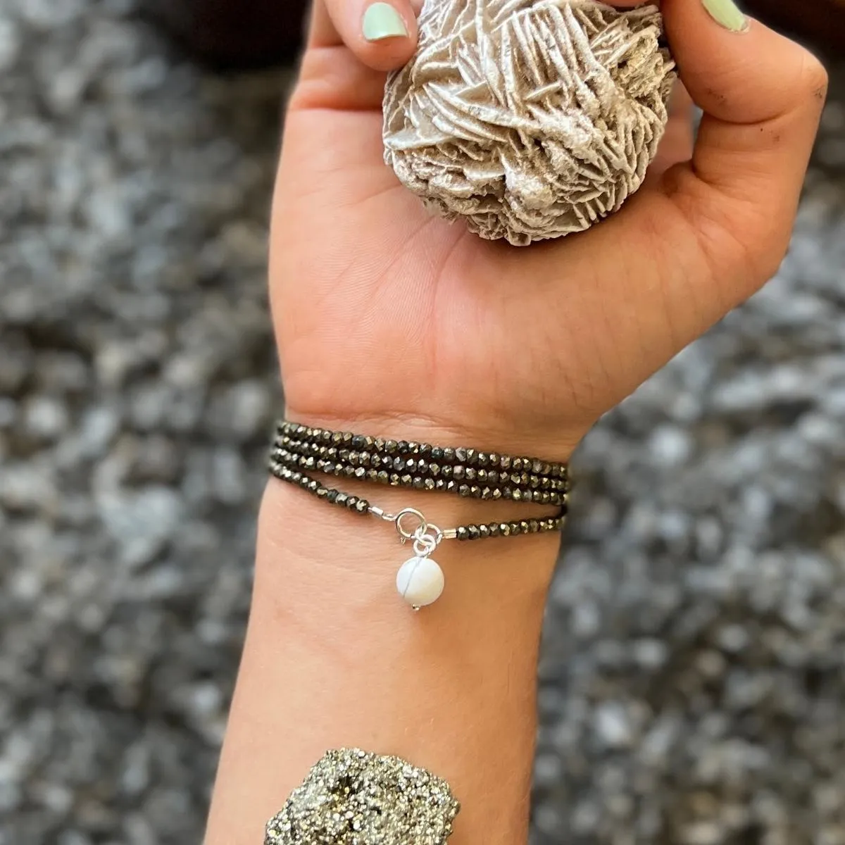 Attract Abundance Wrap Bracelet with Pyrite