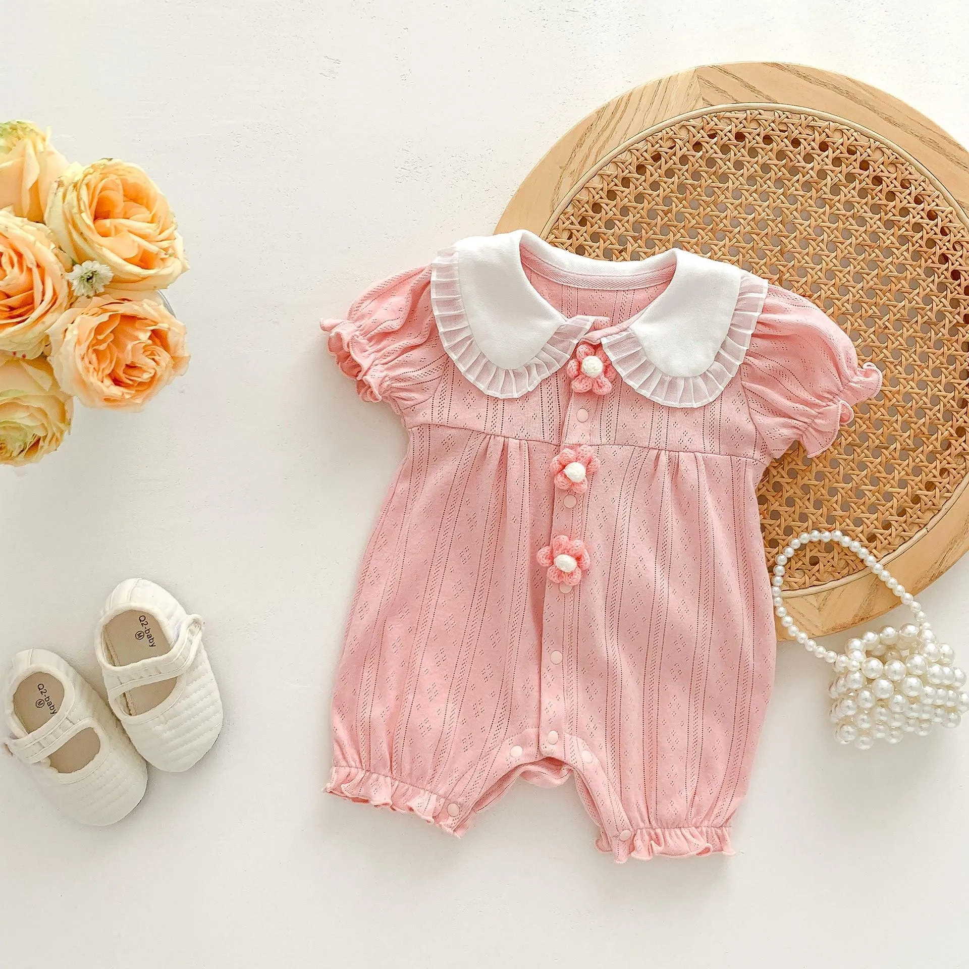 Baby Girls Flower Rompers