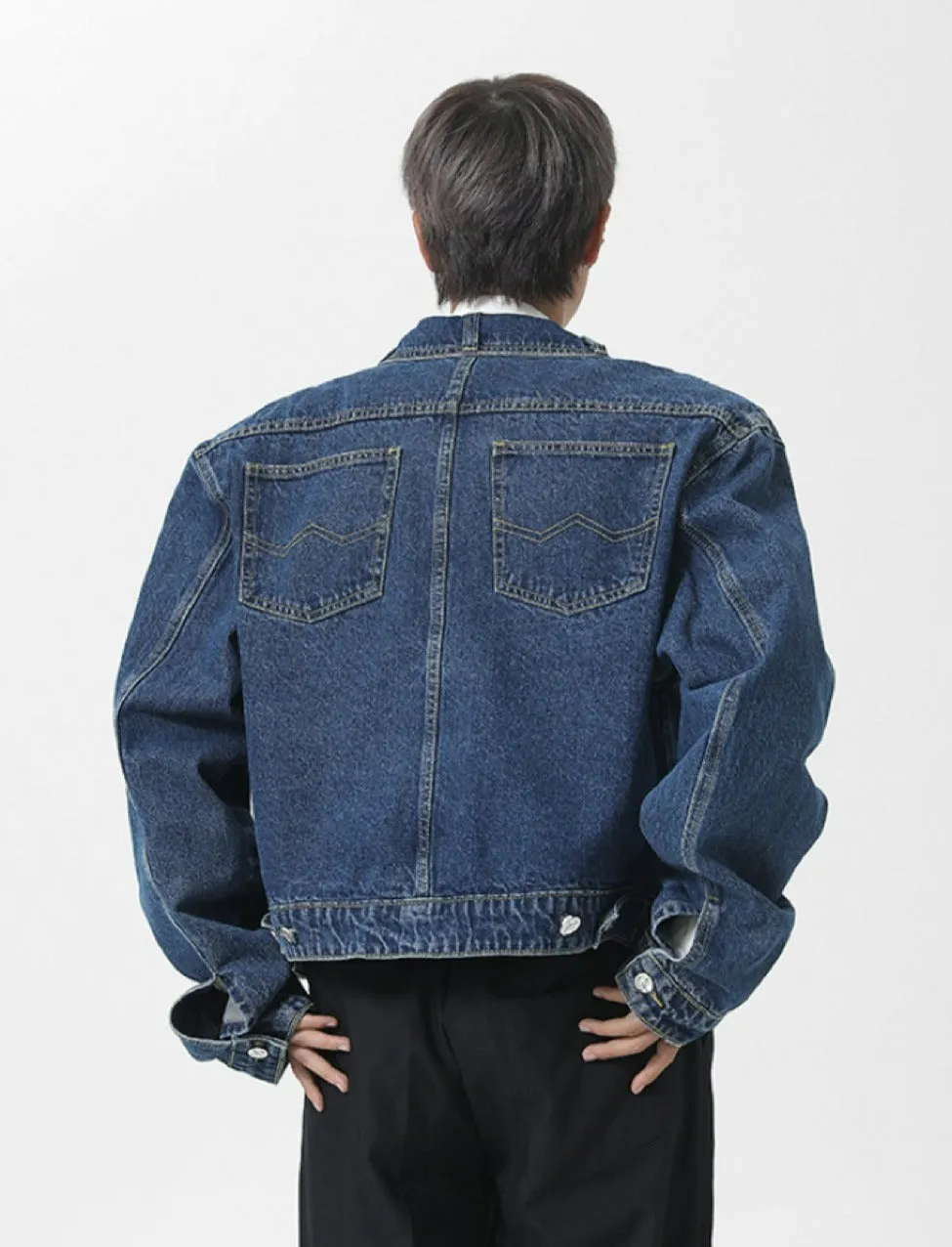 Back Pockets Slim Denim Jacket