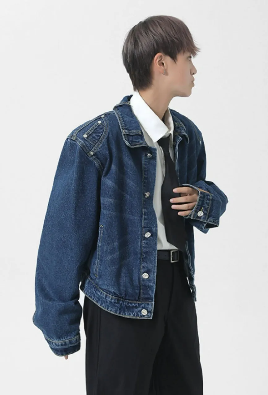 Back Pockets Slim Denim Jacket