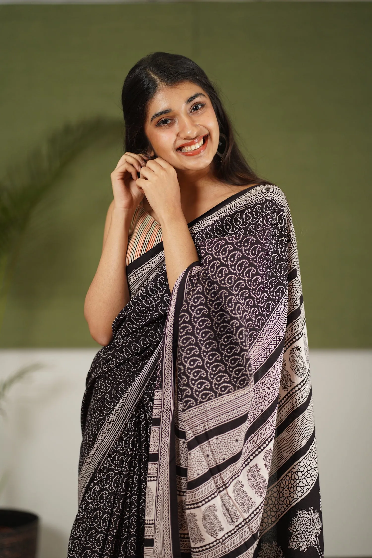 Bagh Hand Block Printed Cotton Saree