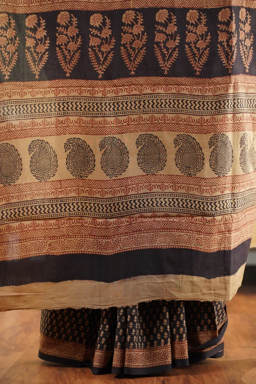 Bagh Hand Block Printed Cotton Saree