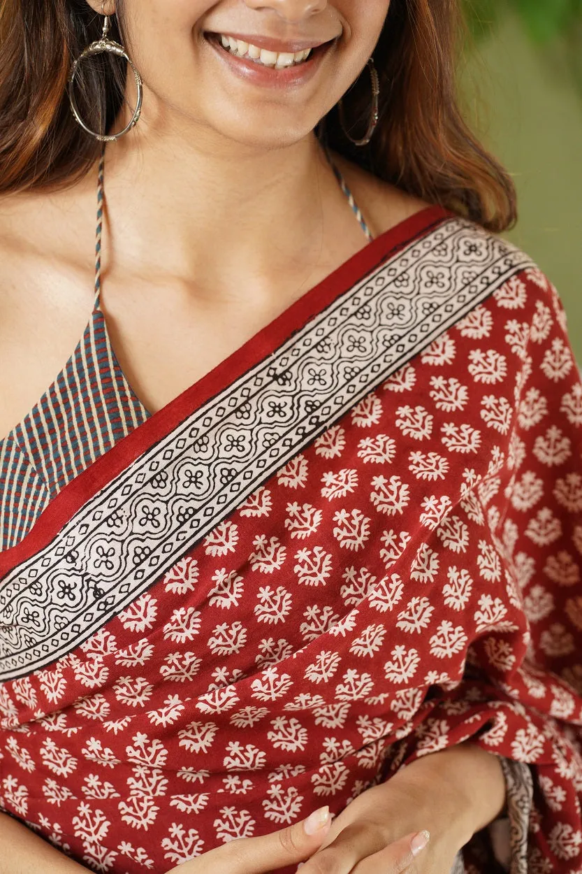 Bagh Hand Block Printed Cotton Saree