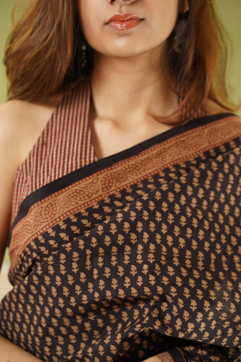 Bagh Hand Block Printed Cotton Saree