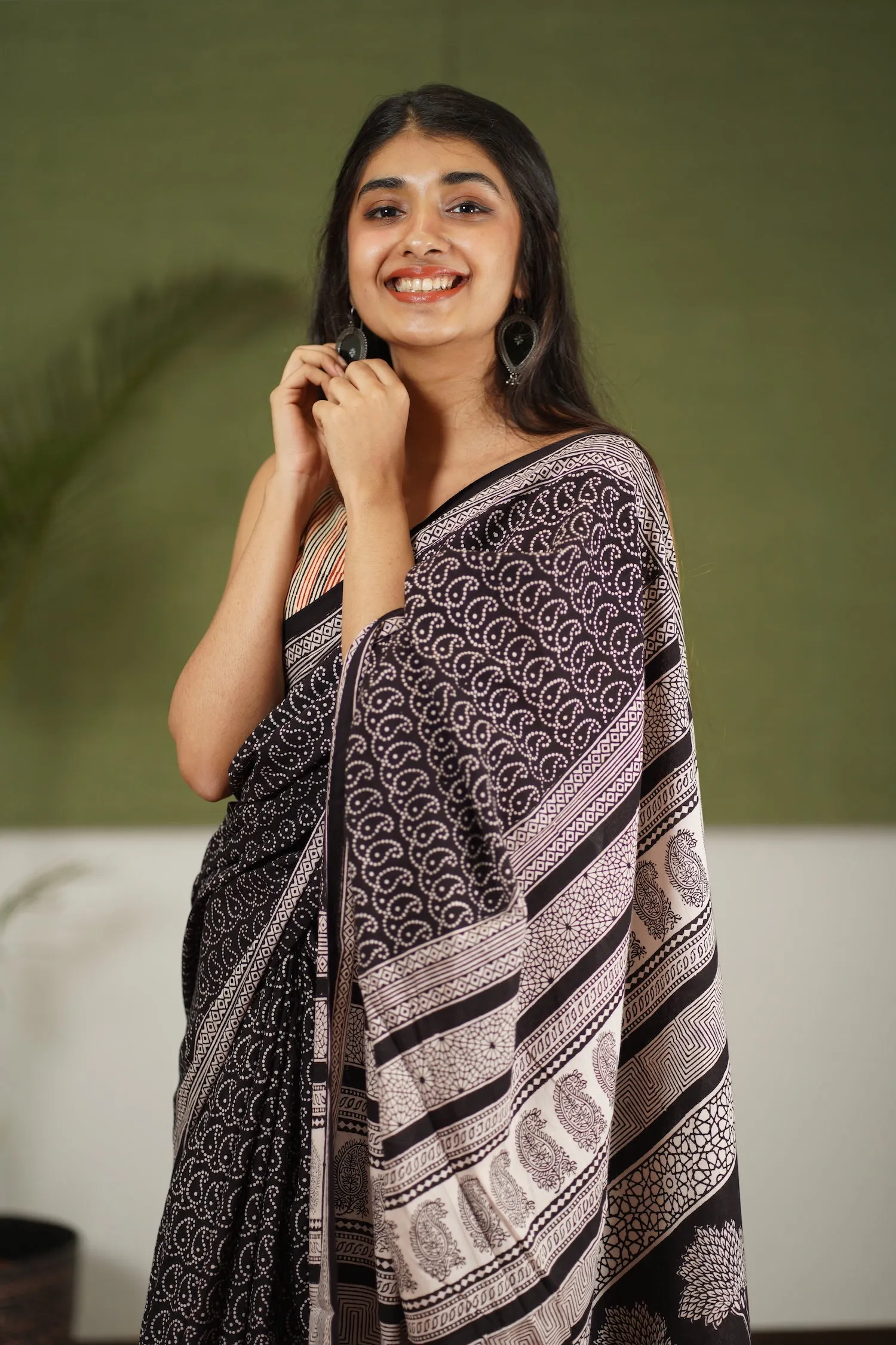 Bagh Hand Block Printed Cotton Saree