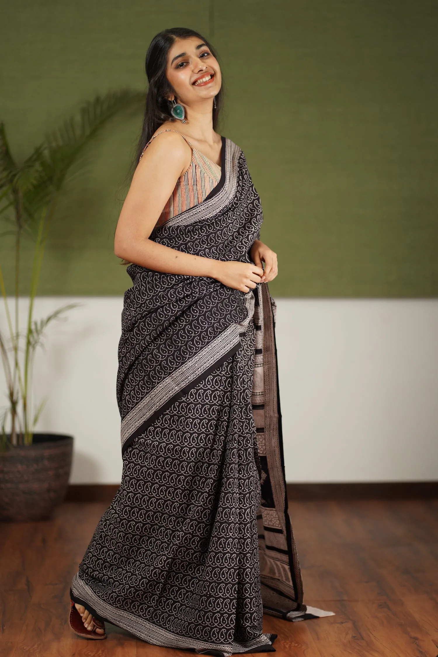 Bagh Hand Block Printed Cotton Saree