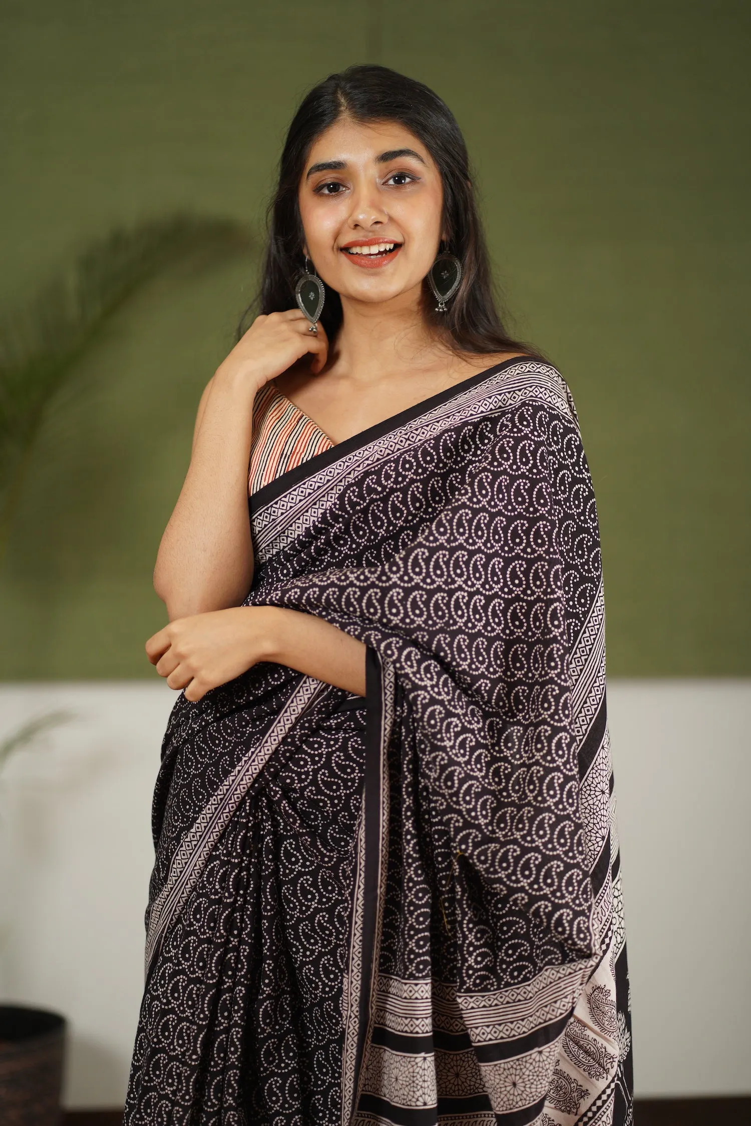 Bagh Hand Block Printed Cotton Saree