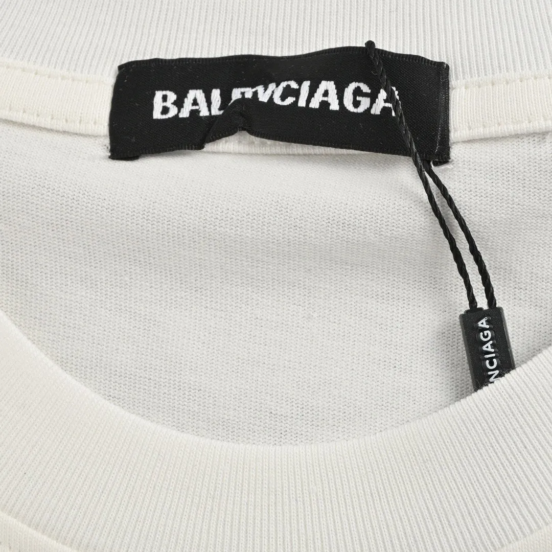 Balenciaga White T-Shirt with Graphic Design