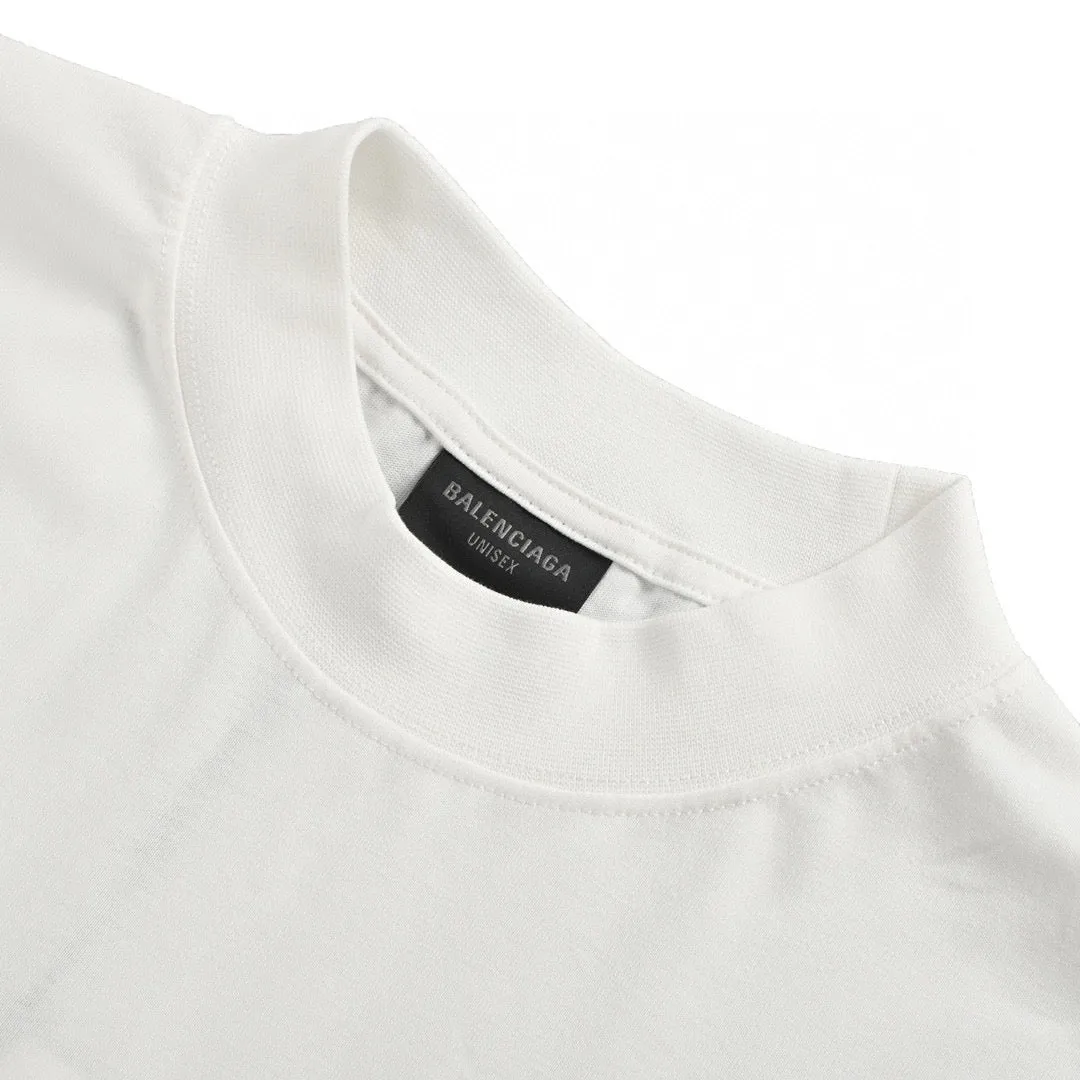 Balenciaga White T-Shirt with Label Detail