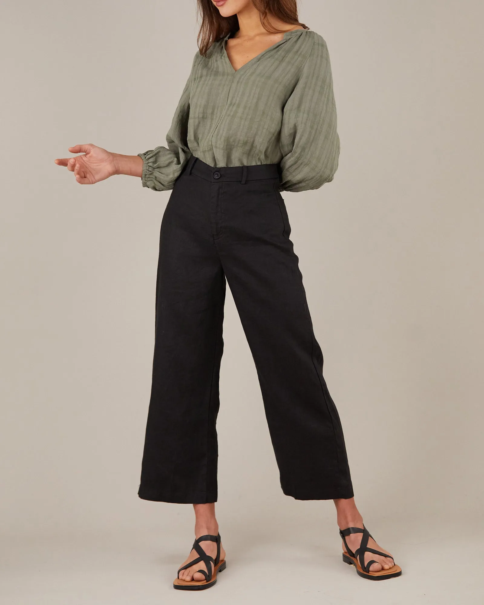 Barossa Linen Pant - Black