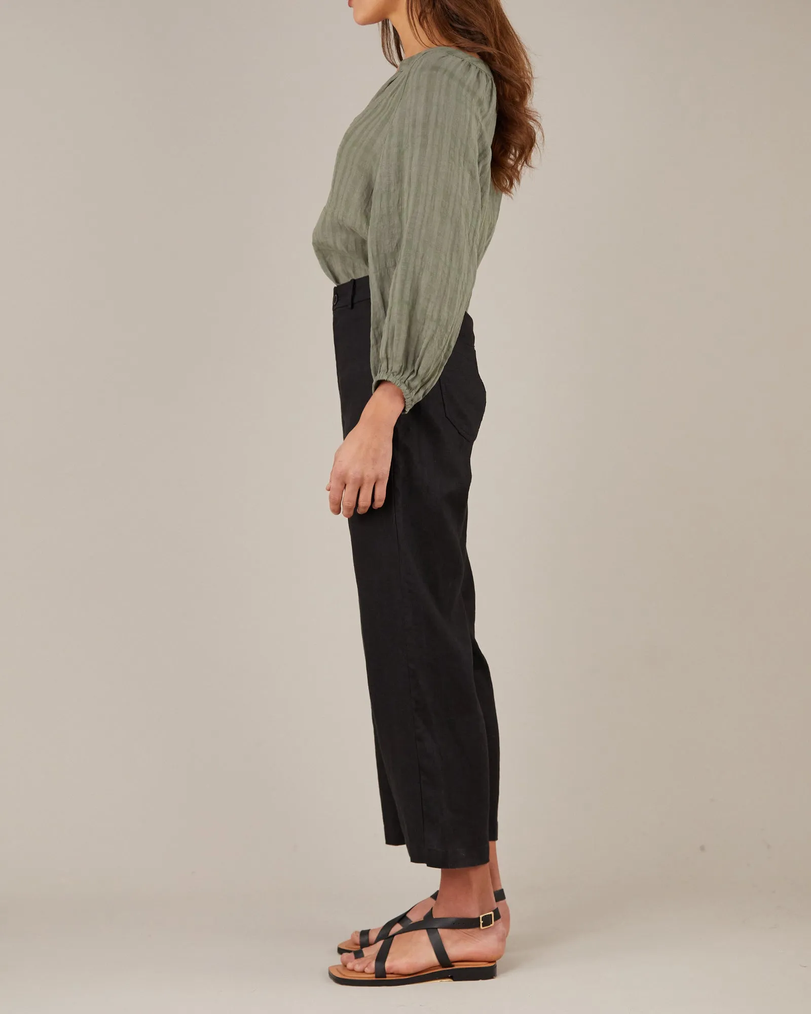 Barossa Linen Pant - Black