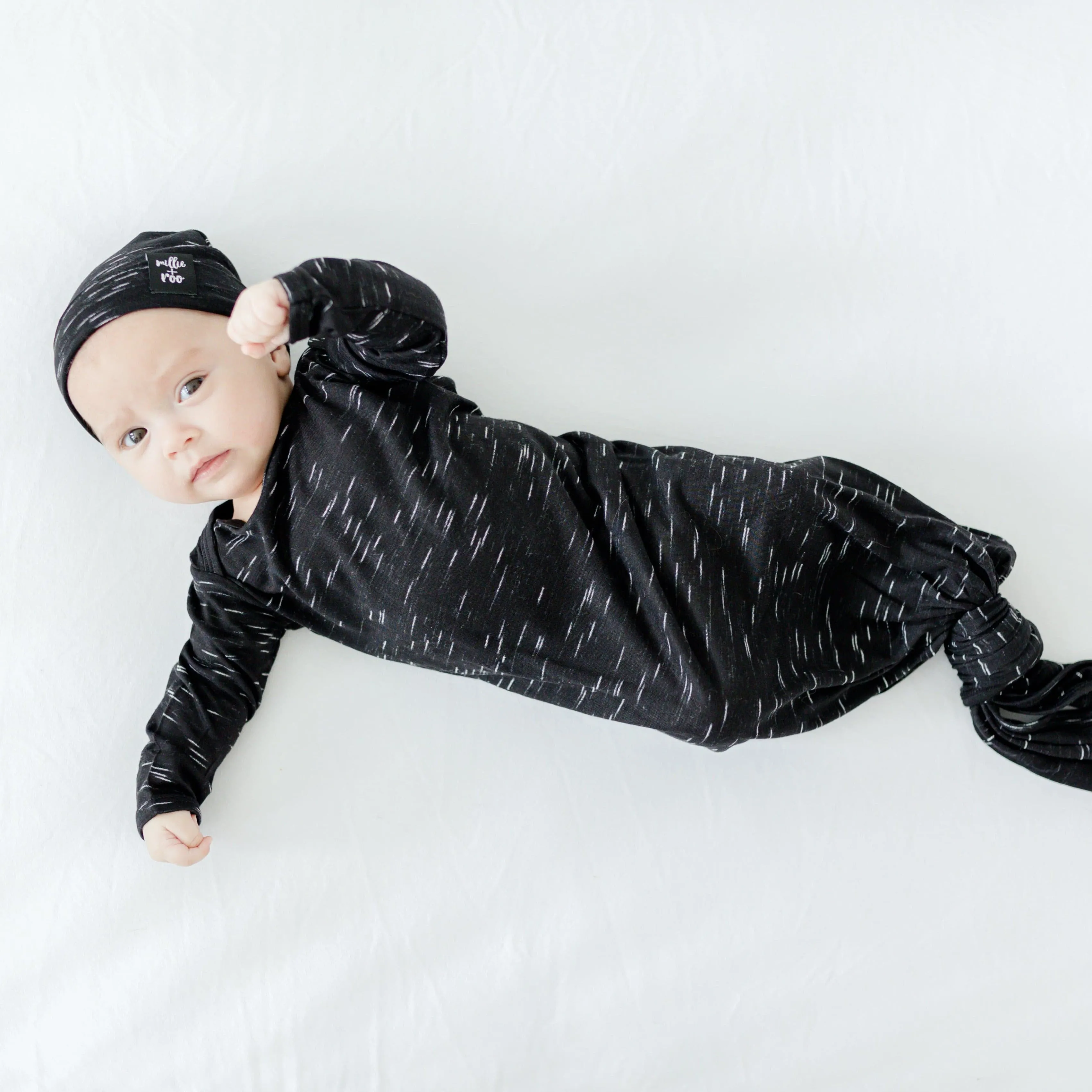 BEANIE- Black Space Slub (matches gown)