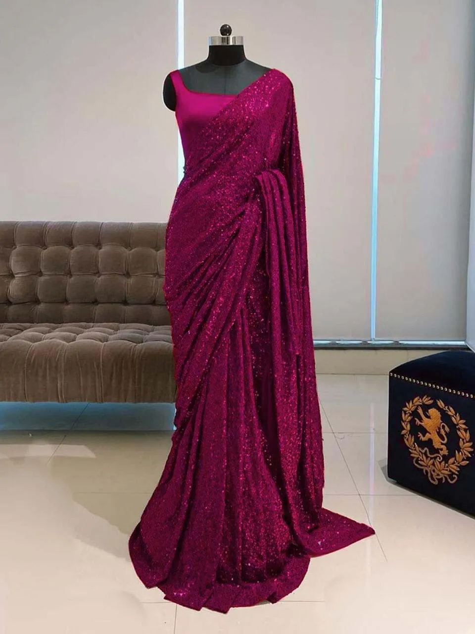 Beautiful Bollywood Sequin Party and Wedding Wear Sarees