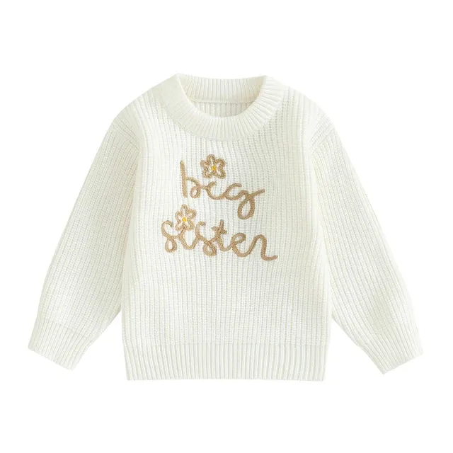 BIG SISTER Flower Knitted Sweater