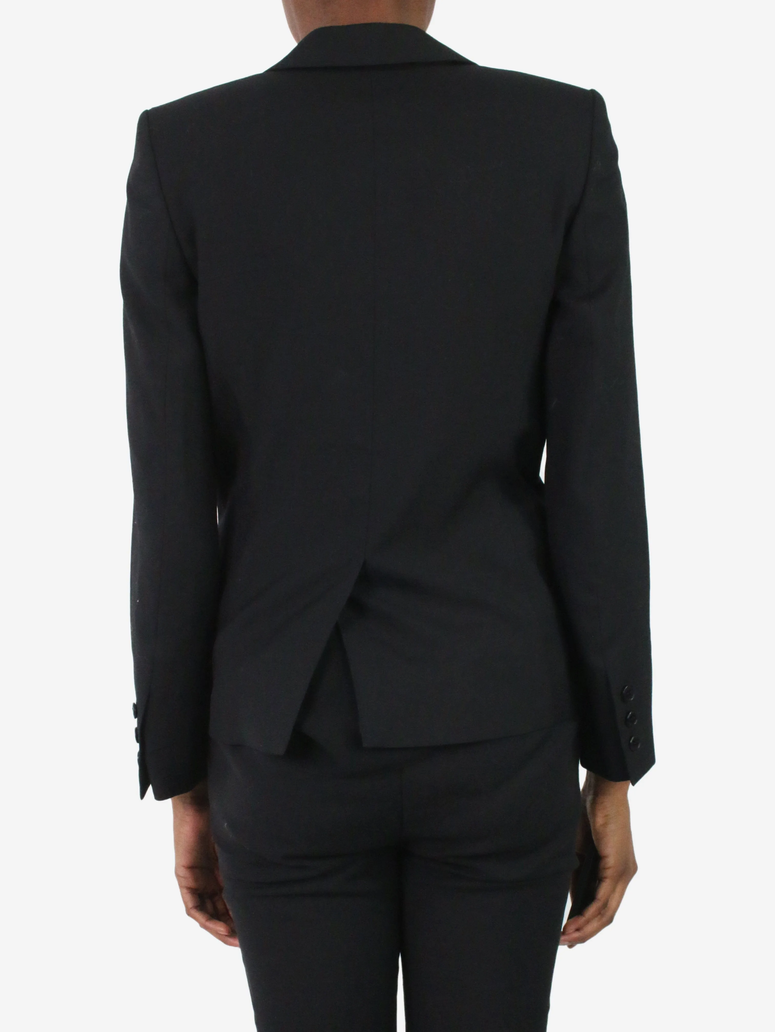 Black buttoned blazer with metal embroidery - size FR 34