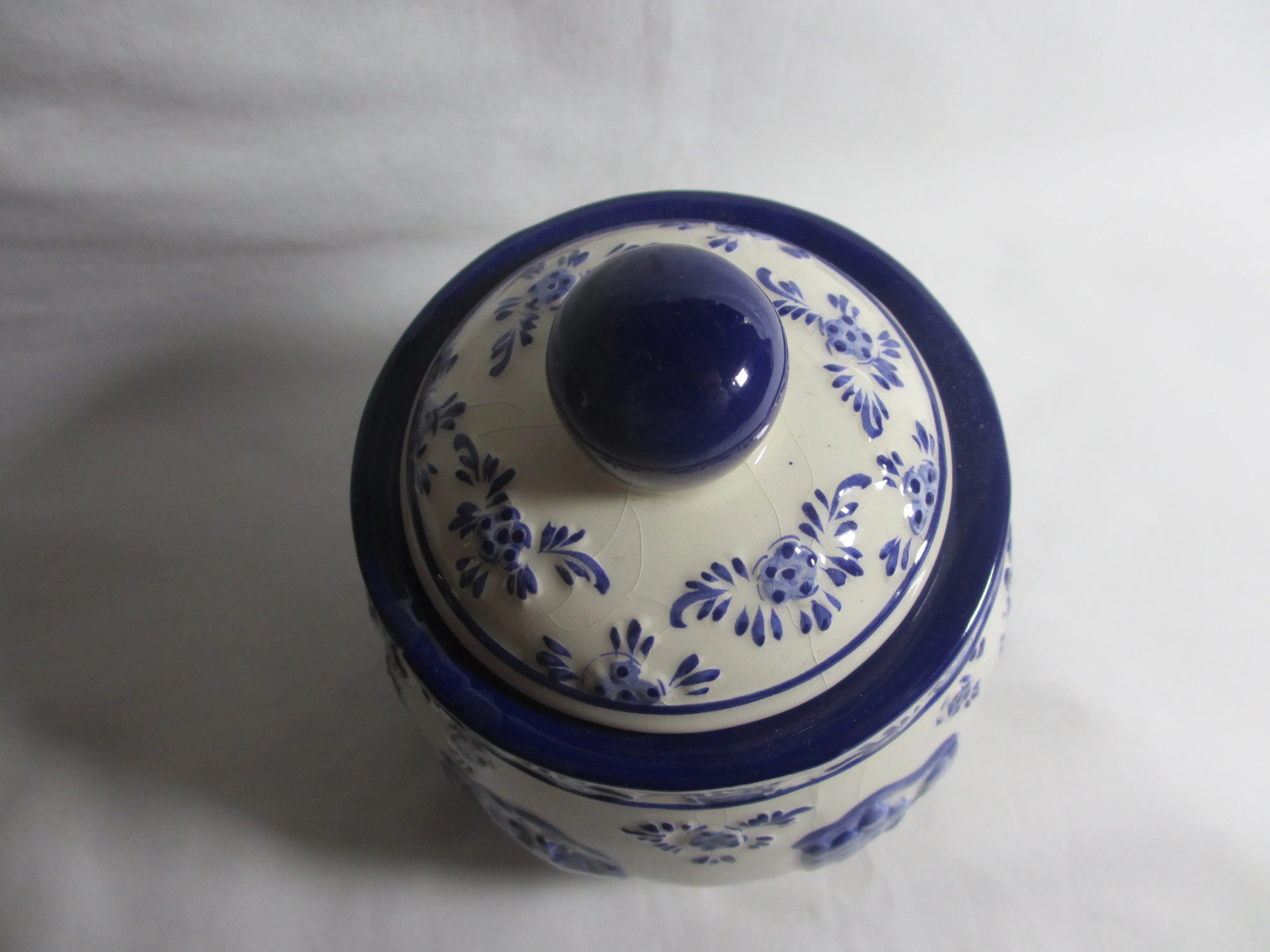 Blue & White Amsterdam Dutch Delft Pot Vintage c1960