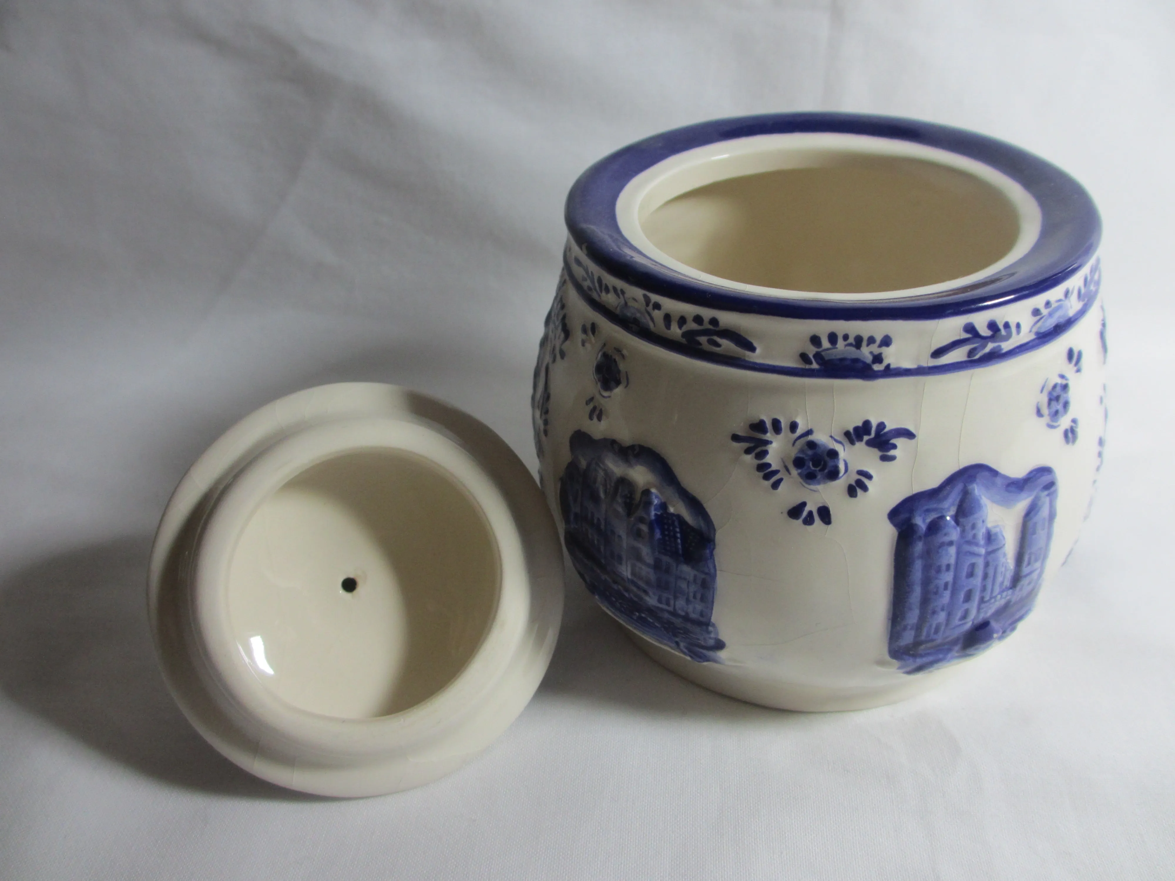 Blue & White Amsterdam Dutch Delft Pot Vintage c1960