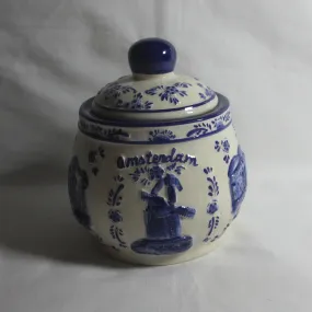 Blue & White Amsterdam Dutch Delft Pot Vintage c1960