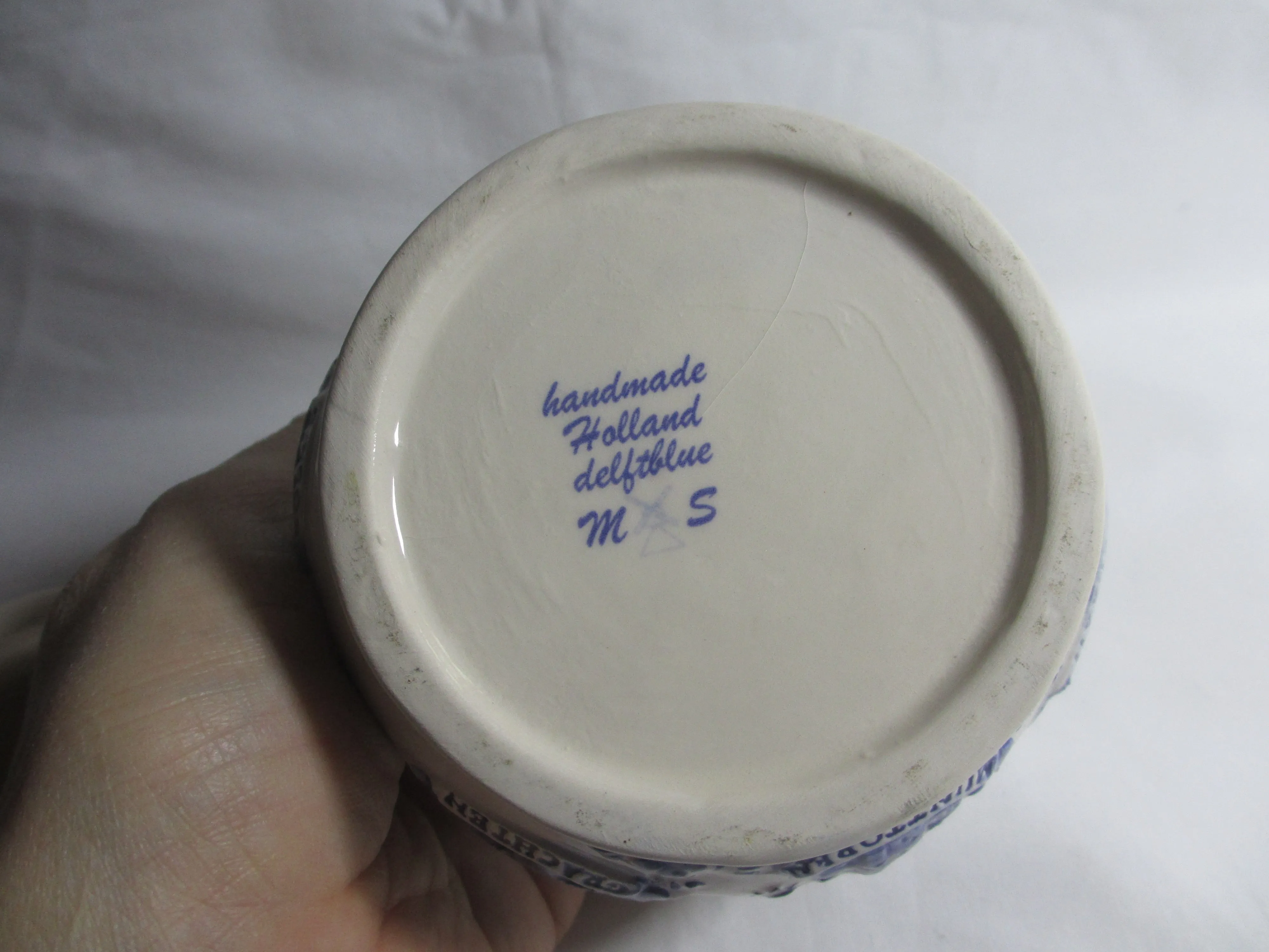 Blue & White Amsterdam Dutch Delft Pot Vintage c1960