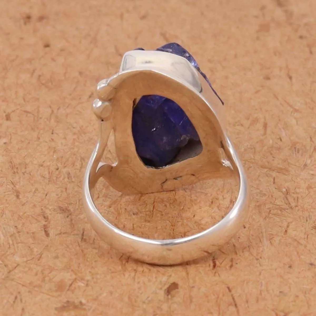 Blue Tanzanite Ring, Raw Stone Tanzanite Gemstone Ring, Handmade 925 Sterling Silver Ring, Tanzanite Rough Stone Men's and Women's Rings