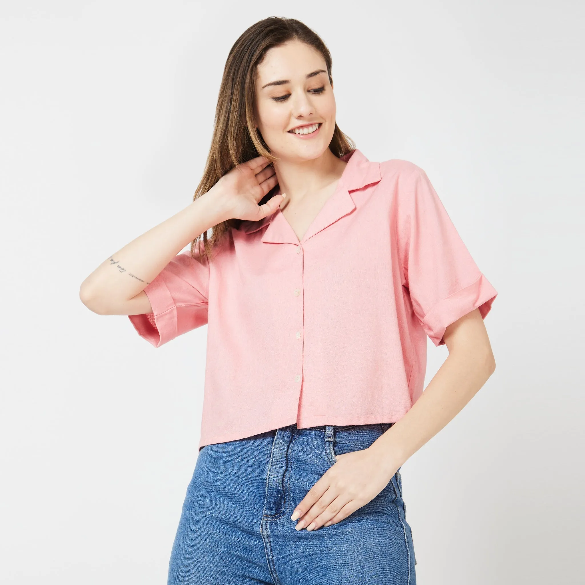 Boxy Fit Solid Shirt