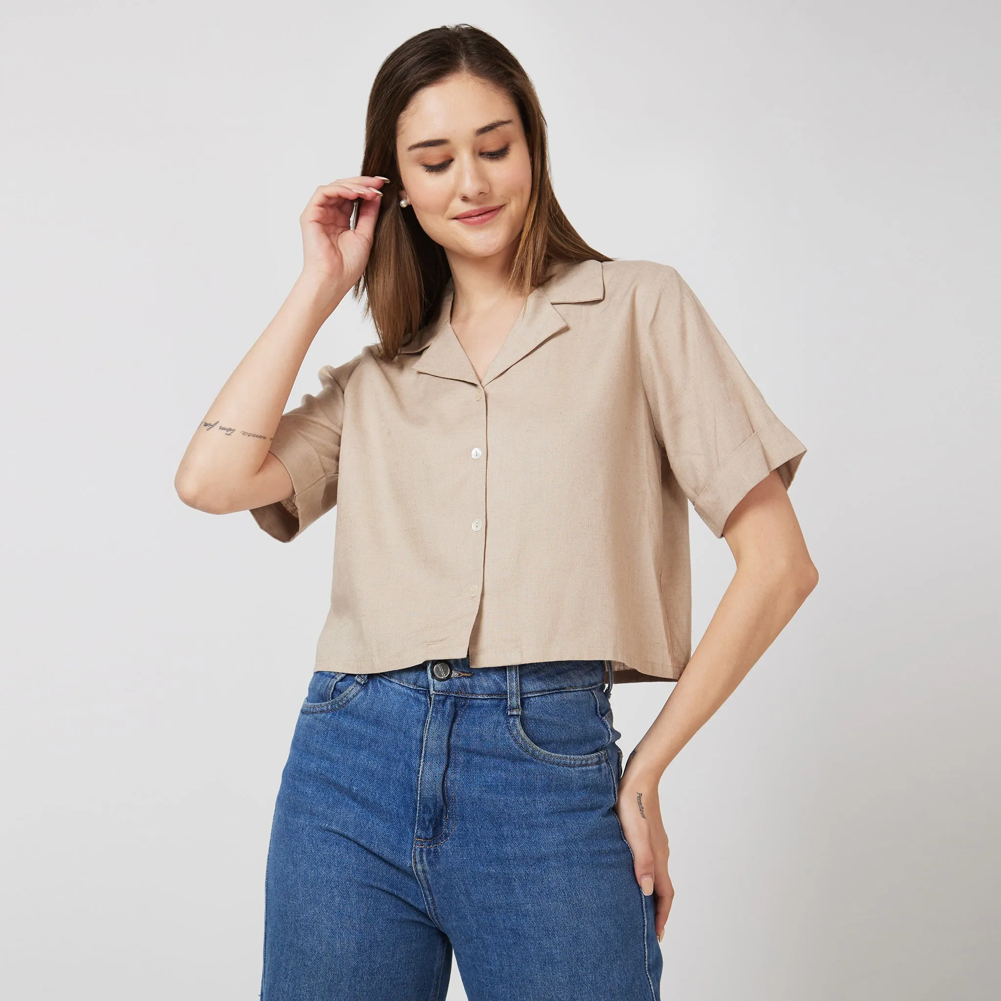 Boxy Fit Solid Shirt