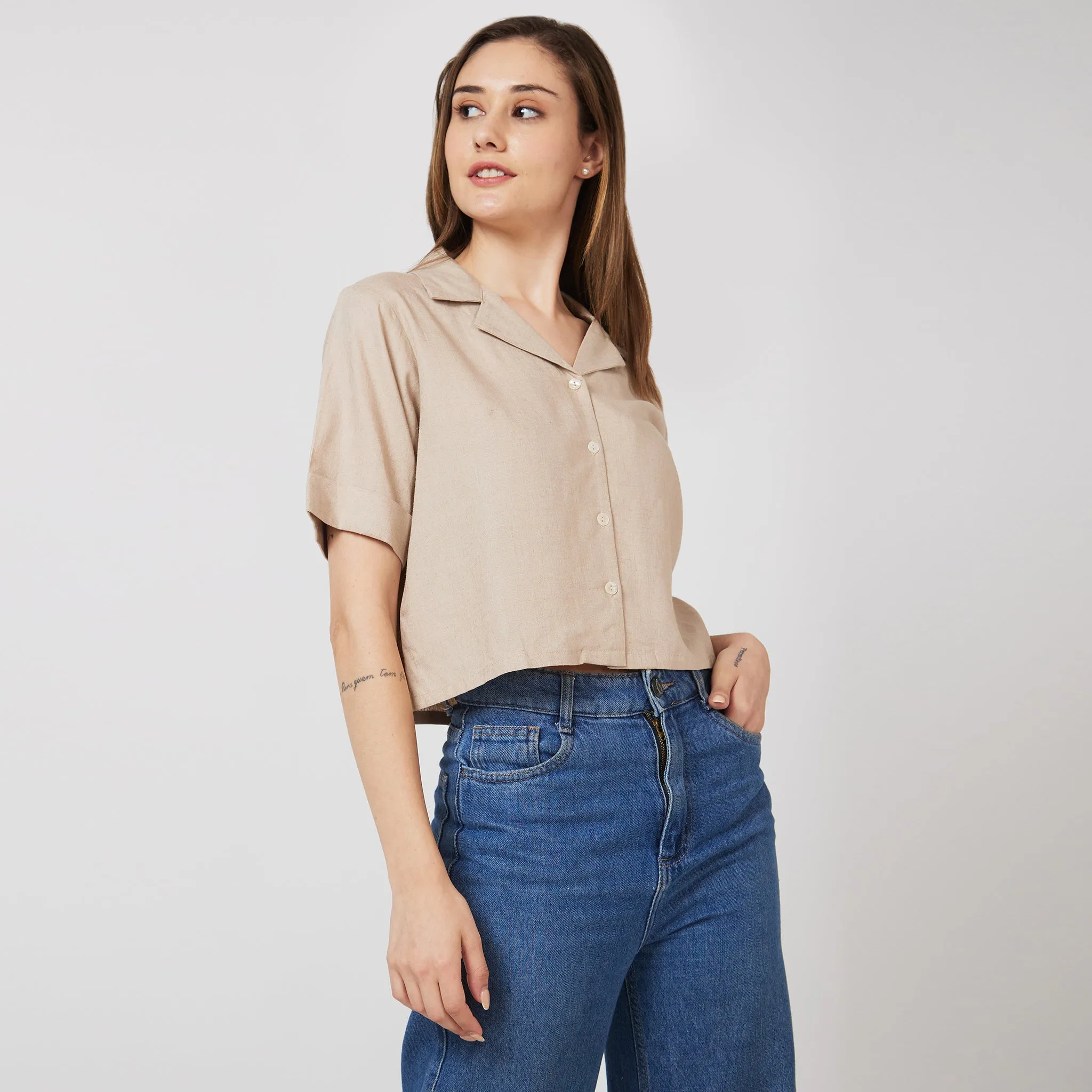 Boxy Fit Solid Shirt