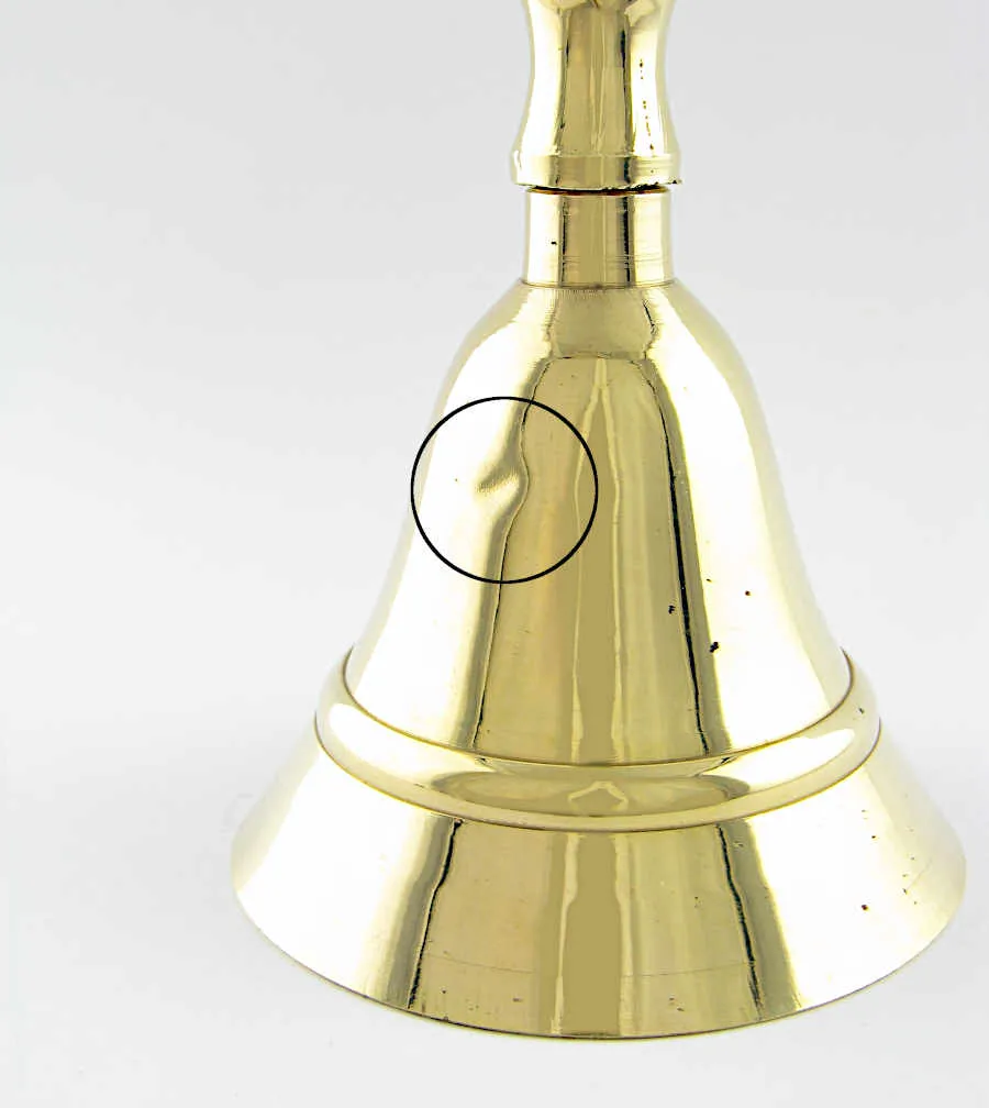 Brass-Plated Hand / Altar Bell Traditional, 5 Inches