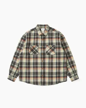 Brushed Plaid Shirt Grey