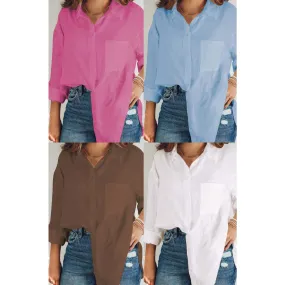 Casual Long Sleeve One Pocket Shirt