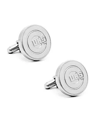 Chicago Cubs Cufflinks - Nickel Plated - Enamel Detail - Bullet Back