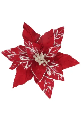 Clip on Poinsettia, Red White