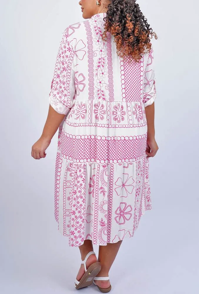 Clover Leaf Pattern Tiered Dress