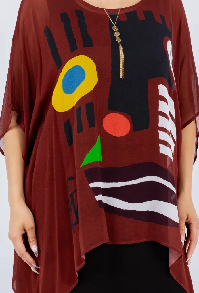 Cocoa Modern Oversize Tunic Top Lagenlook Boho Hippie Chic SML-6X 