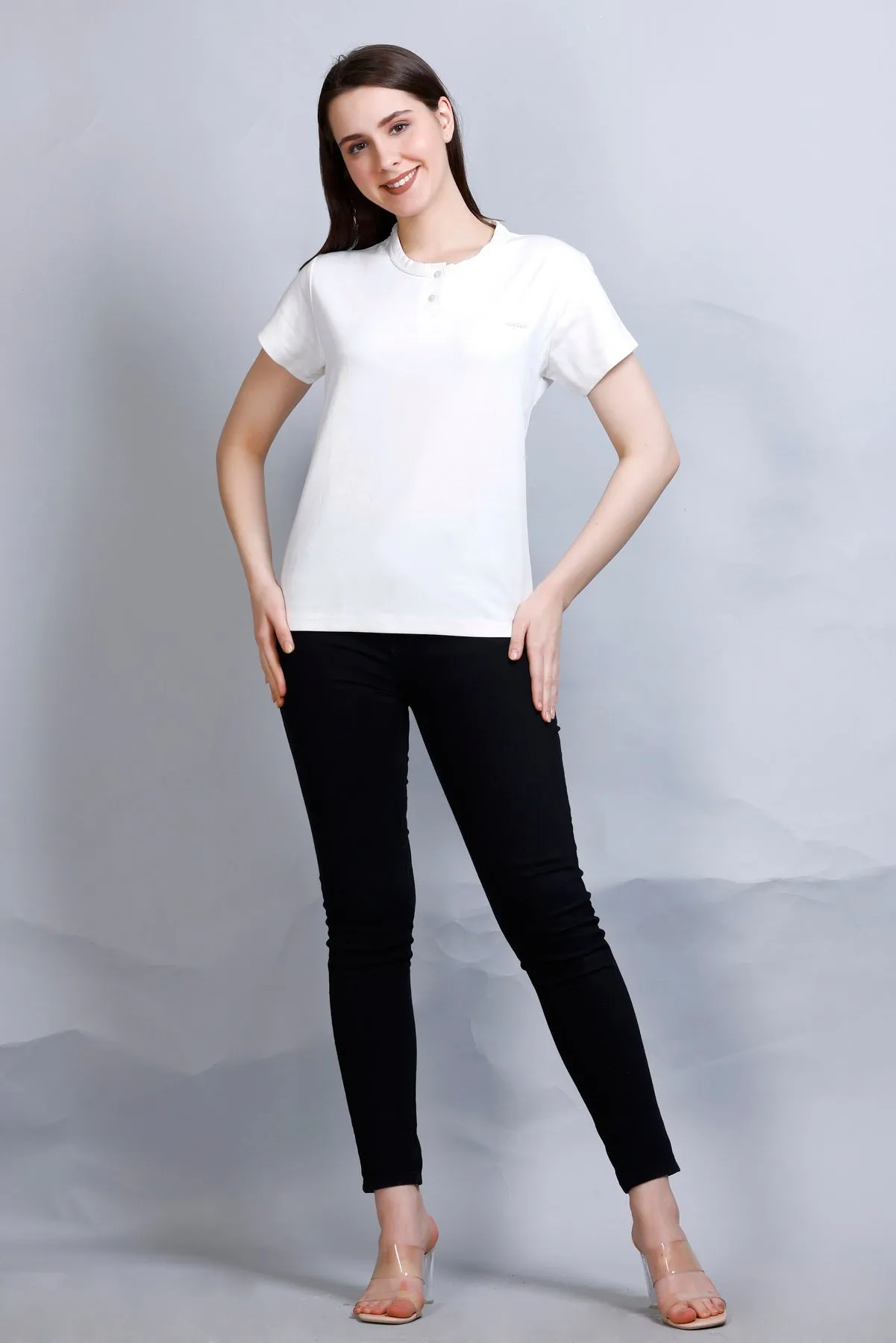 Cool & Casual Basic T-Shirt For Women -White (Available  In Plus Sizes)