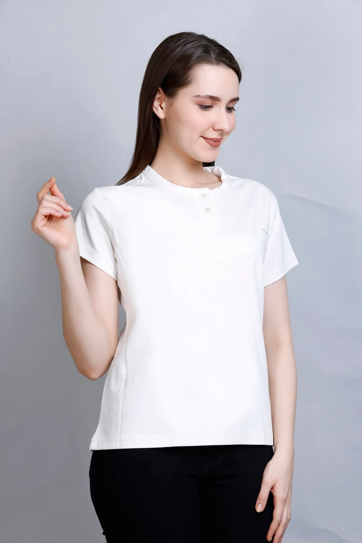 Cool & Casual Basic T-Shirt For Women -White (Available  In Plus Sizes)