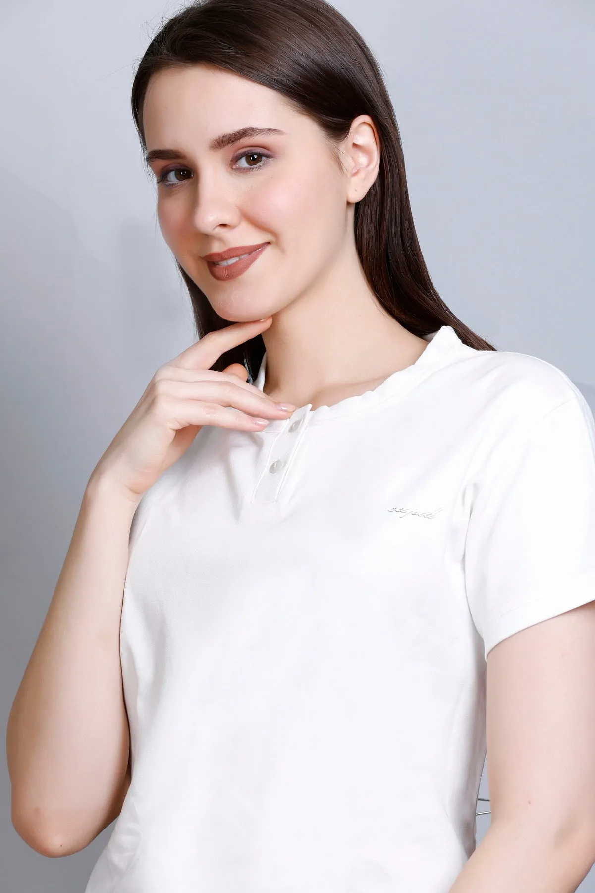 Cool & Casual Basic T-Shirt For Women -White (Available  In Plus Sizes)