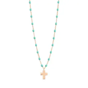 Cross Charm Classic Gigi Lagoon necklace, Rose Gold, 16.5"