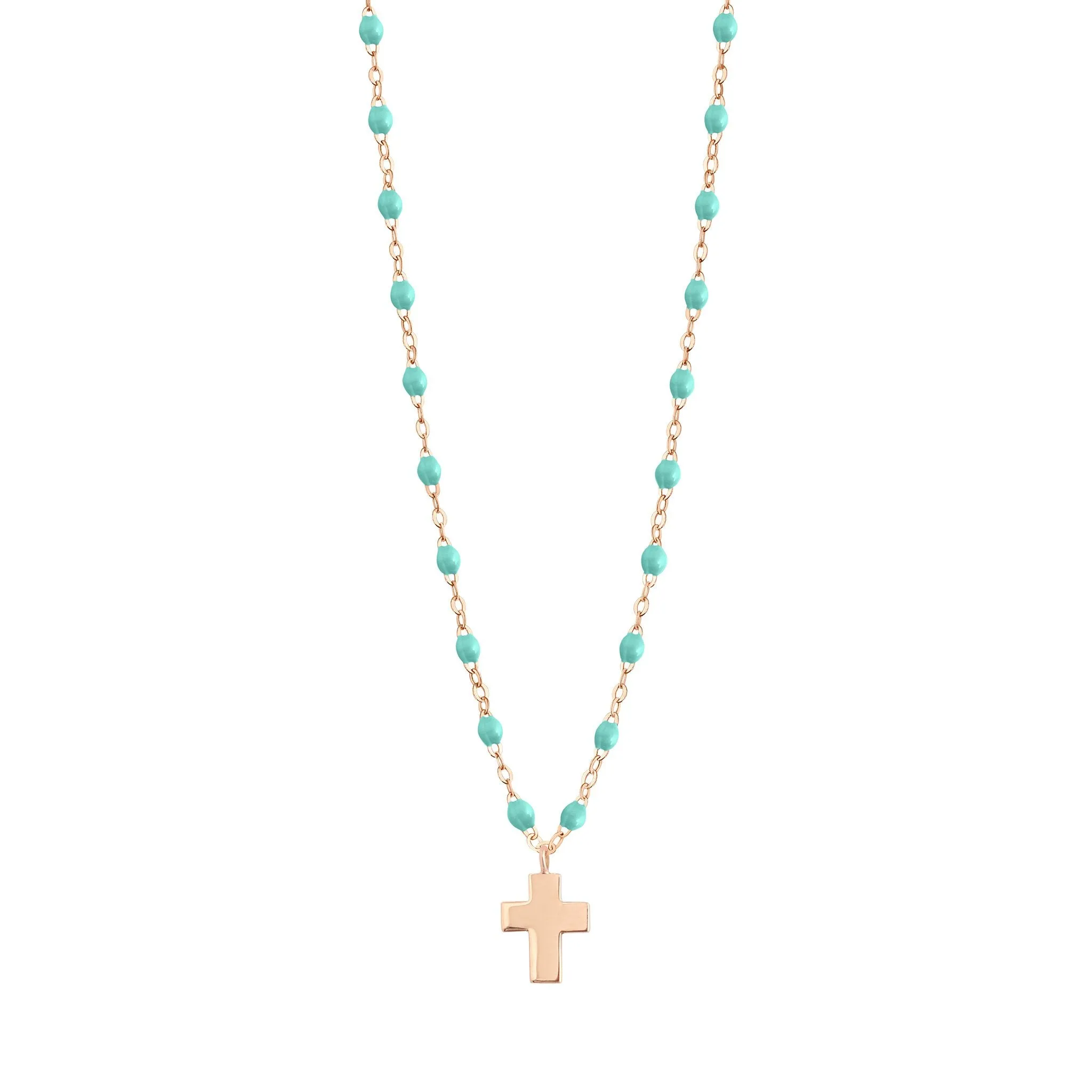 Cross Charm Classic Gigi Lagoon necklace, Rose Gold, 16.5"