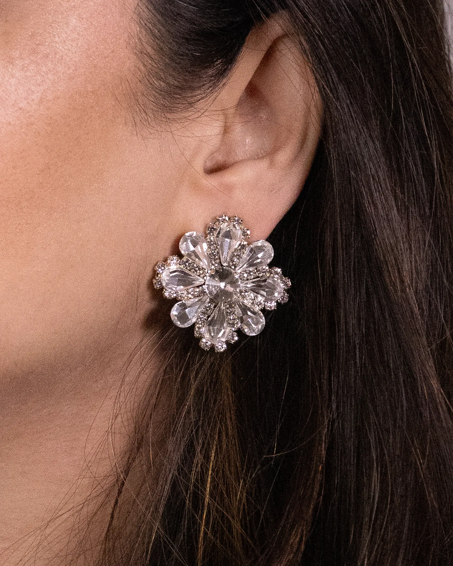 Crystal flower earrings