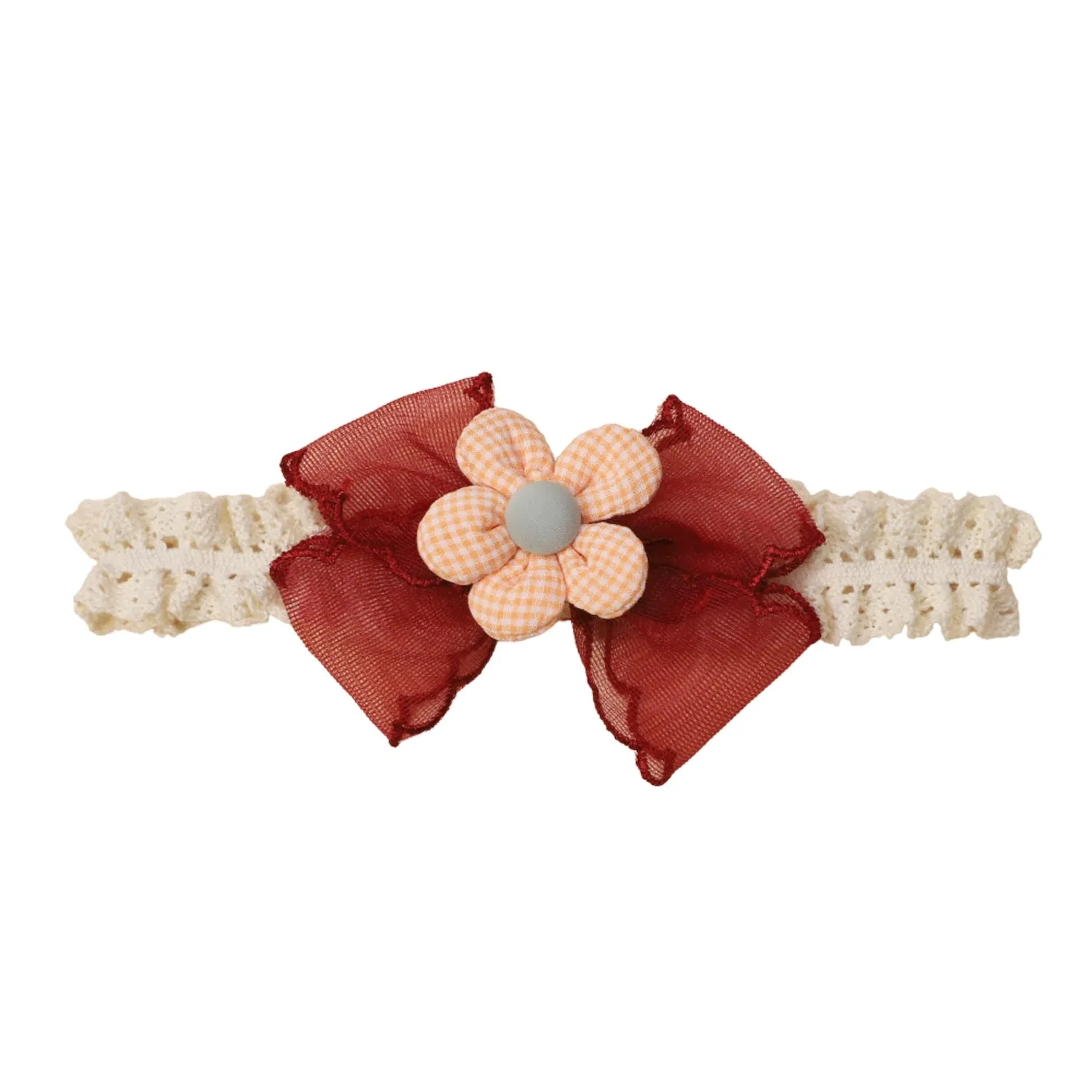 Cushion Daisey Crochet Baby Headband in Rouge